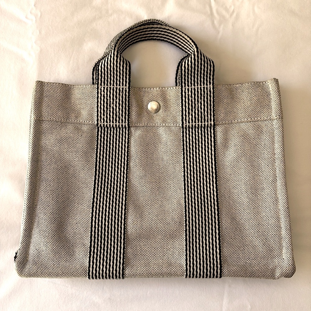 HERMES Canvas Fourre-Tout Tote Bag